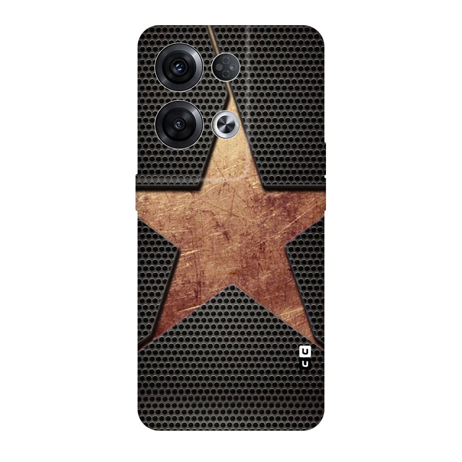 Rugged Gold Star Original Polycarbonate Back Case for Oppo Reno8 Pro 5G