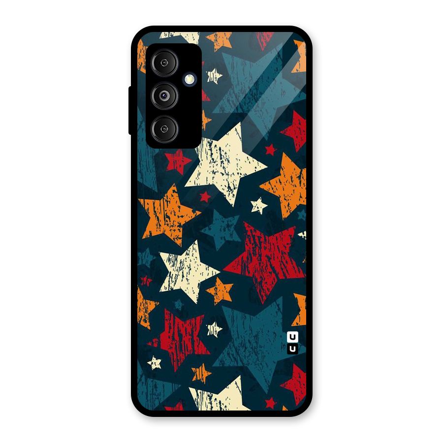 Rugged Star Design Glass Back Case for Galaxy M14 5G