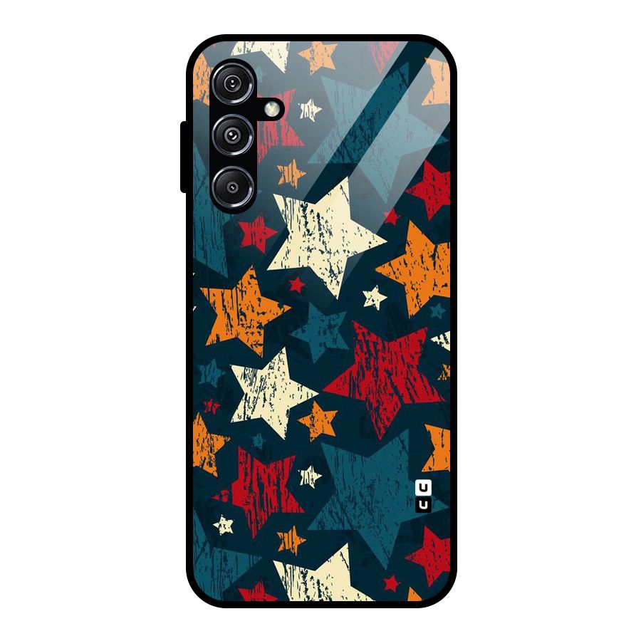 Rugged Star Design Glass Back Case for Galaxy M34 5G