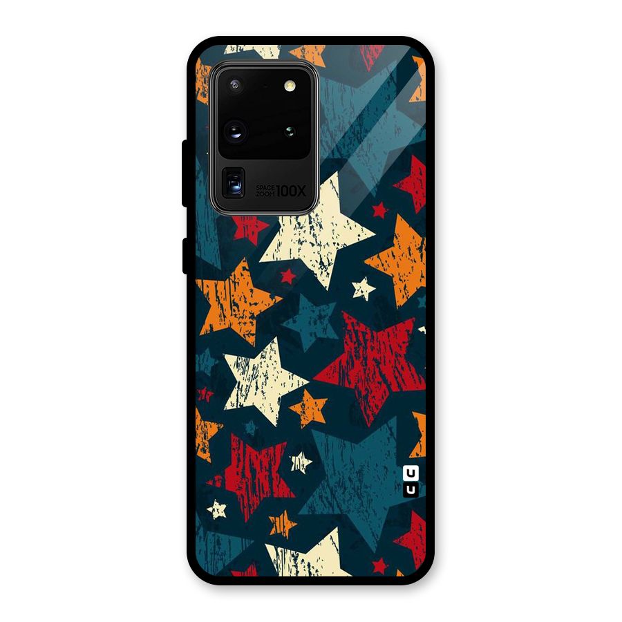 Rugged Star Design Glass Back Case for Galaxy S20 Ultra