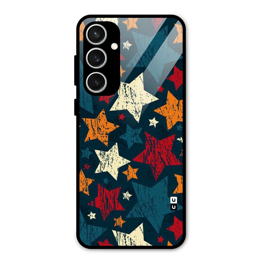 Rugged Star Design Glass Back Case for Galaxy S23 FE