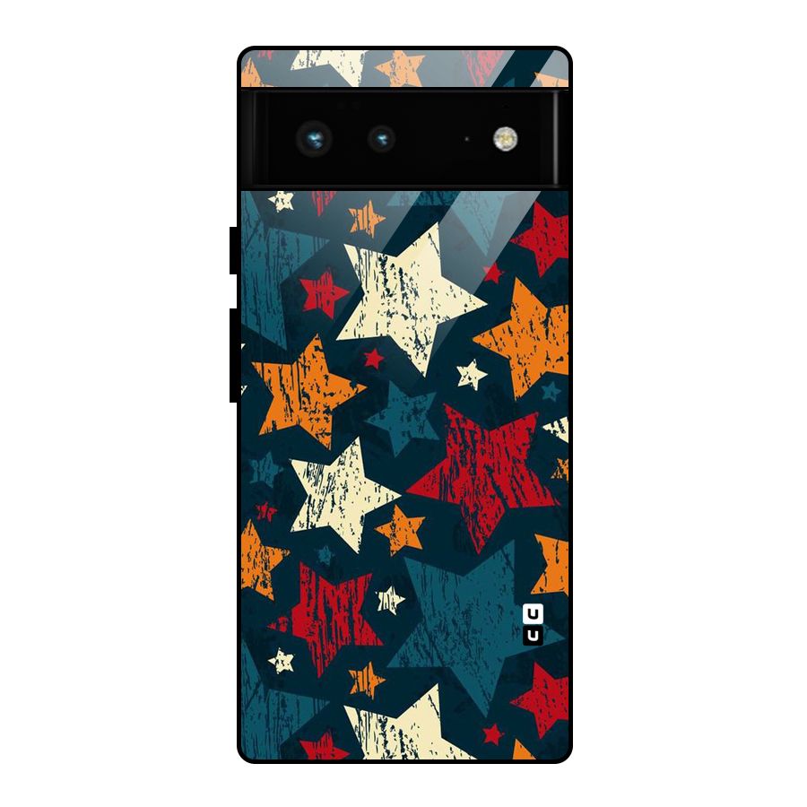 Rugged Star Design Glass Back Case for Google Pixel 6
