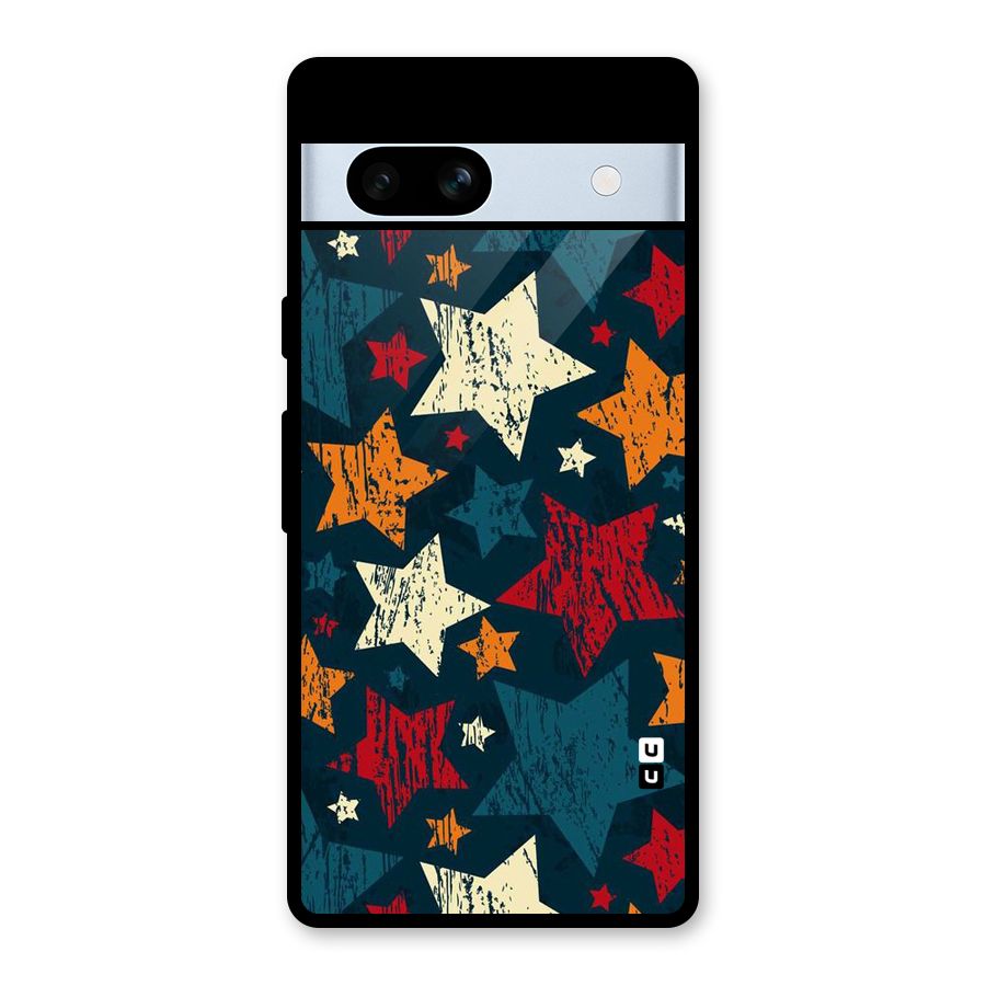 Rugged Star Design Glass Back Case for Google Pixel 7a