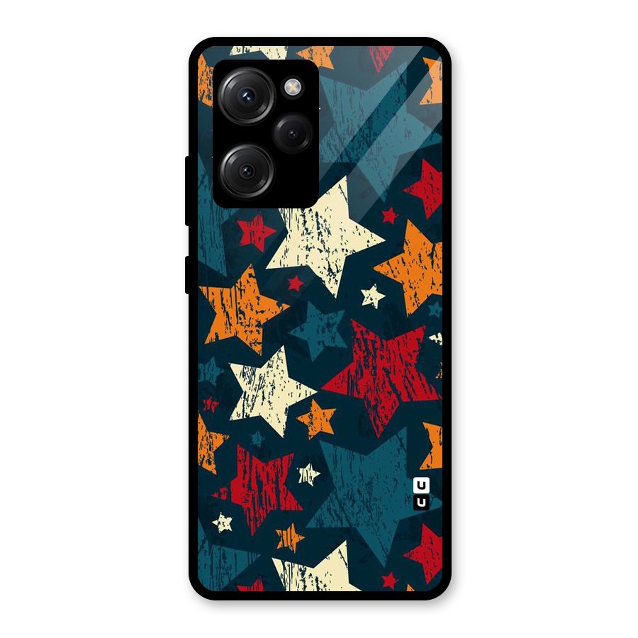 Rugged Star Design Glass Back Case for Poco X5 Pro
