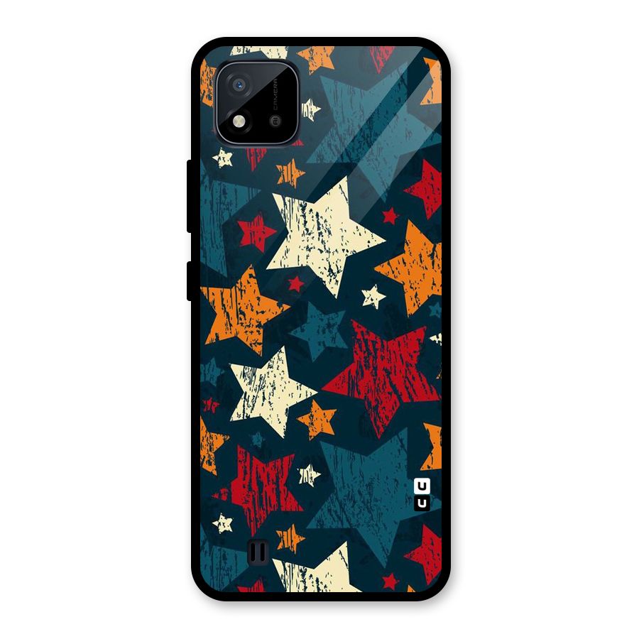 Rugged Star Design Glass Back Case for Realme C11 2021