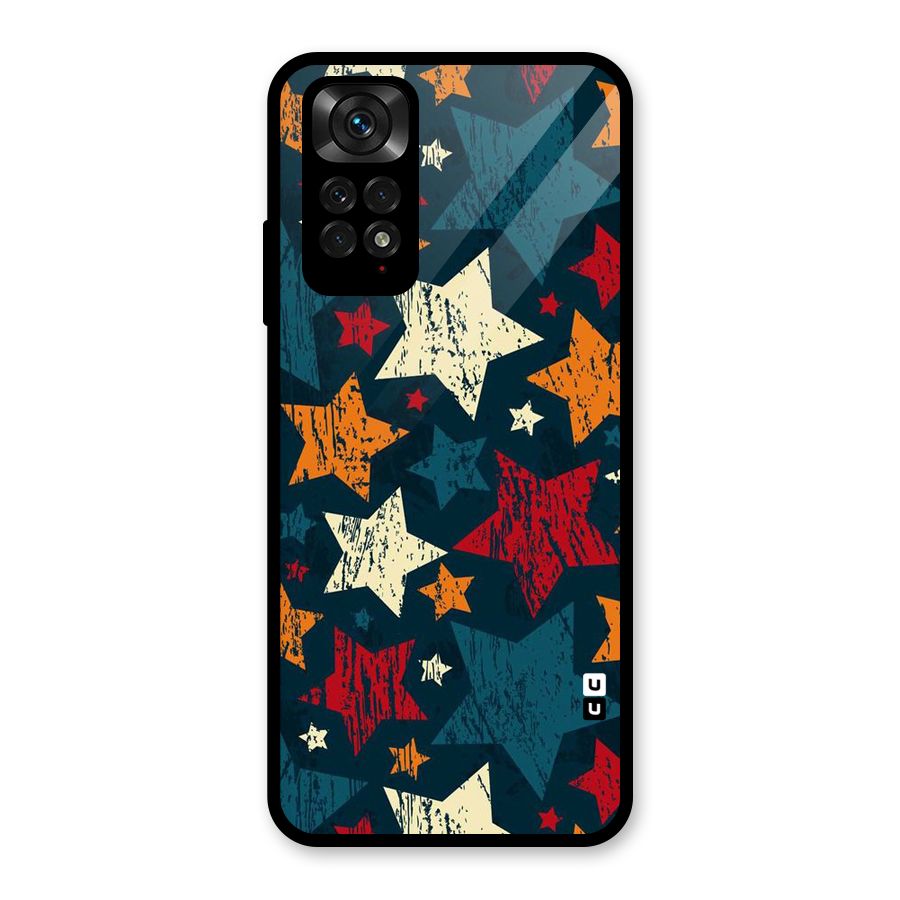 Rugged Star Design Glass Back Case for Redmi Note 11S
