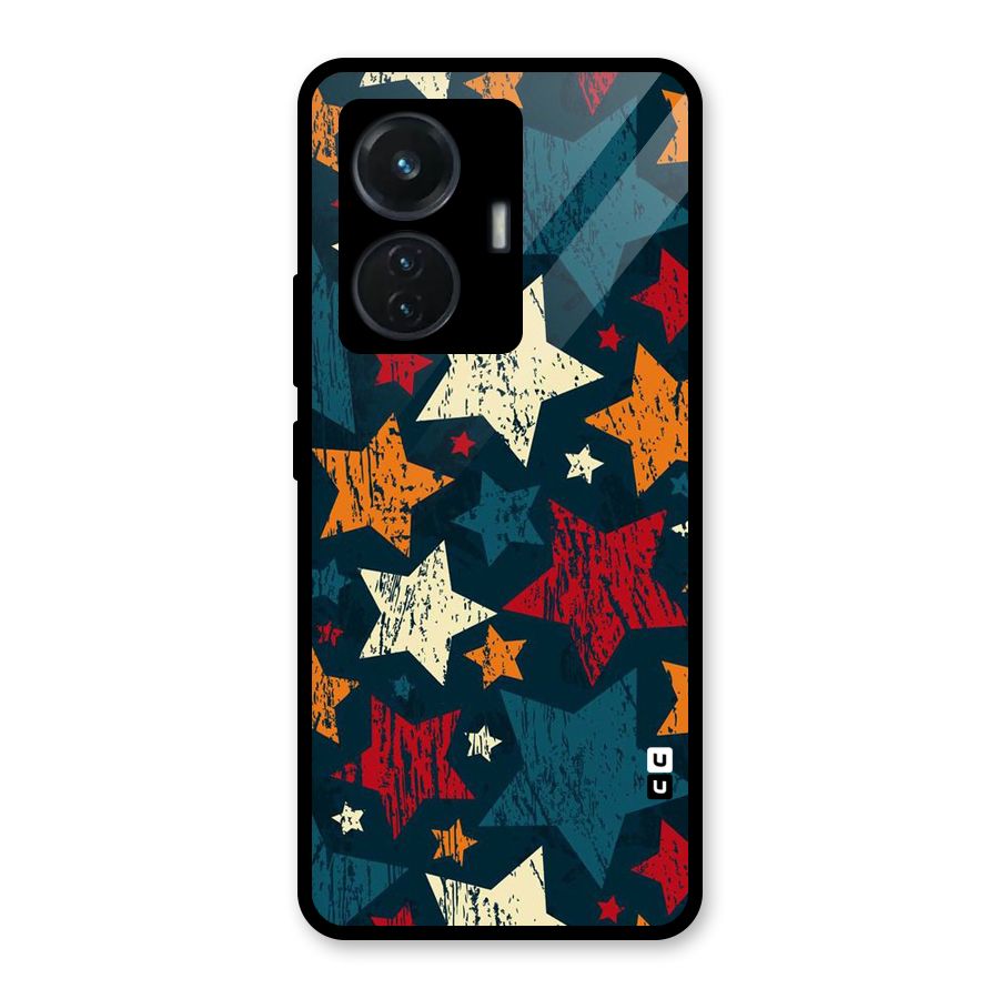 Rugged Star Design Glass Back Case for Vivo T1 44W