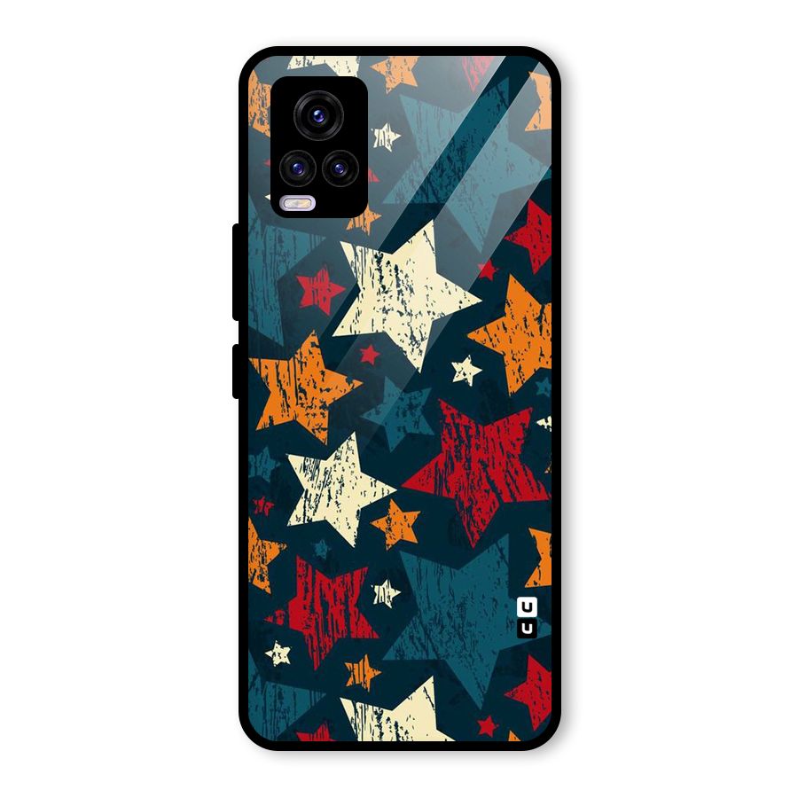 Rugged Star Design Glass Back Case for Vivo V20 2021