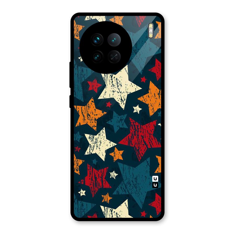 Rugged Star Design Glass Back Case for Vivo X90