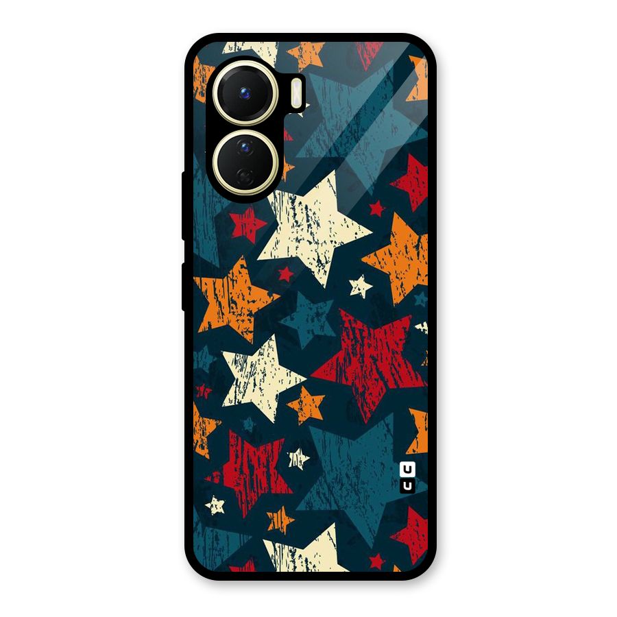 Rugged Star Design Glass Back Case for Vivo Y56