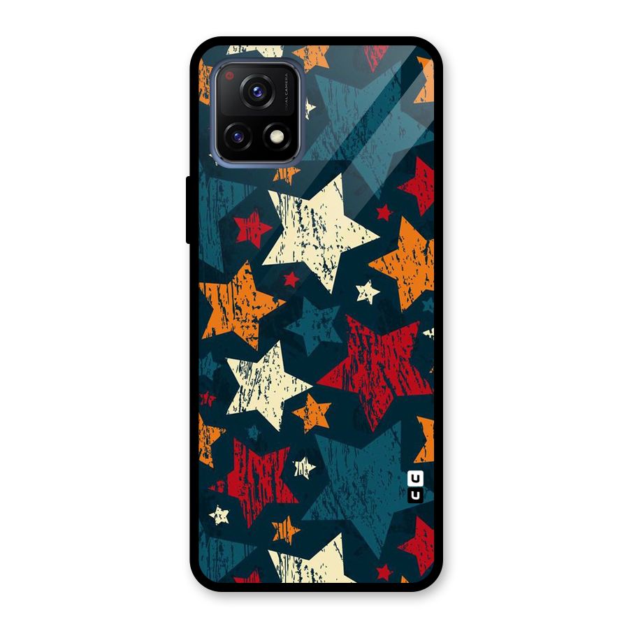 Rugged Star Design Glass Back Case for Vivo Y72 5G