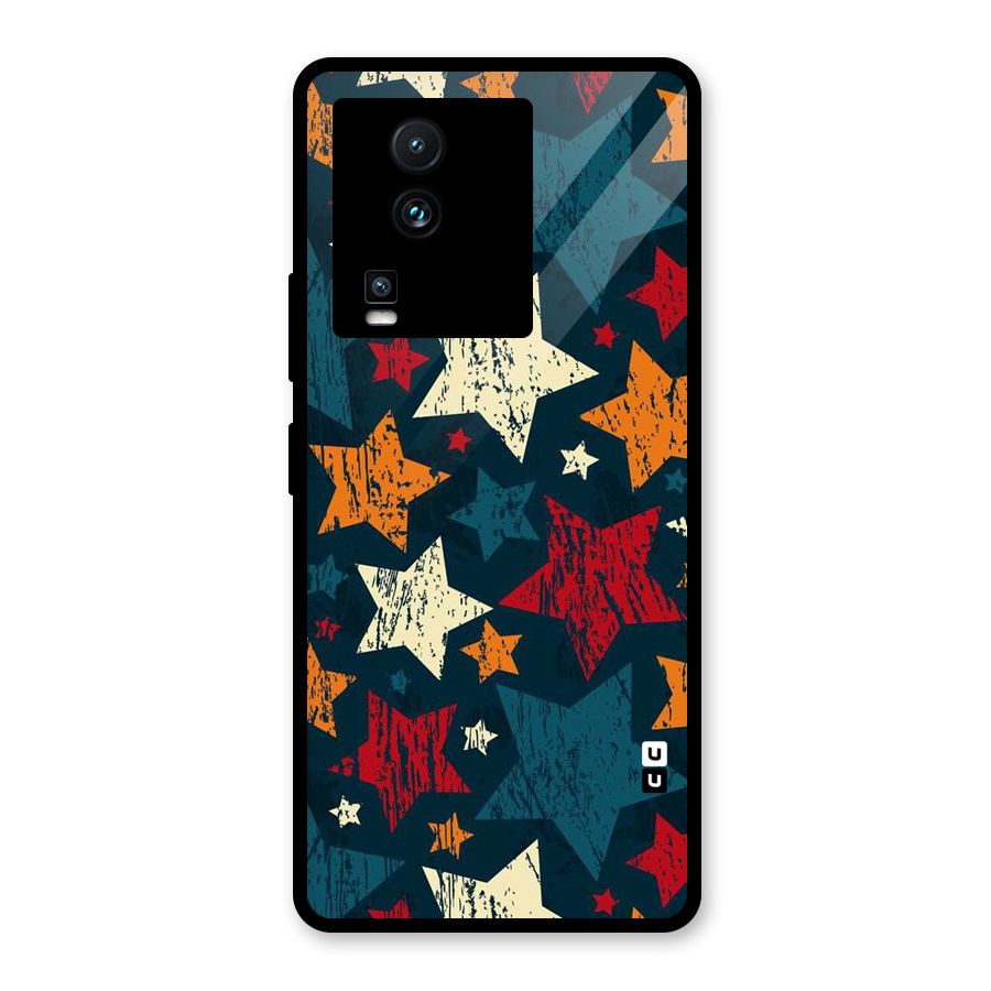 Rugged Star Design Glass Back Case for Vivo iQOO Neo 7