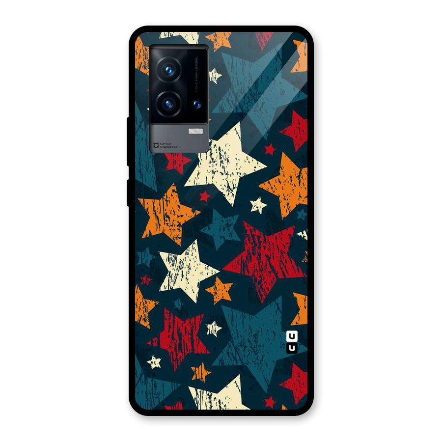 Rugged Star Design Glass Back Case for iQOO 9 5G