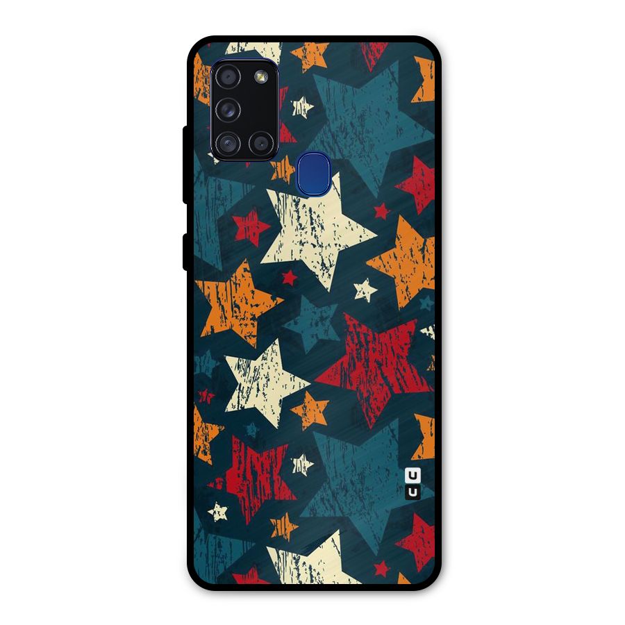 Rugged Star Design Metal Back Case for Galaxy A21s