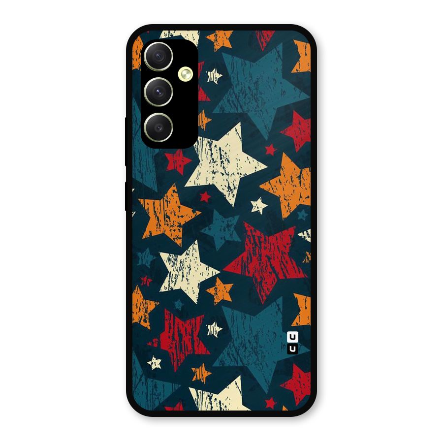 Rugged Star Design Metal Back Case for Galaxy A34