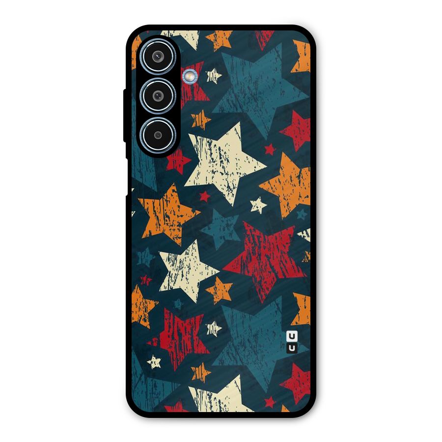 Rugged Star Design Metal Back Case for Galaxy M35