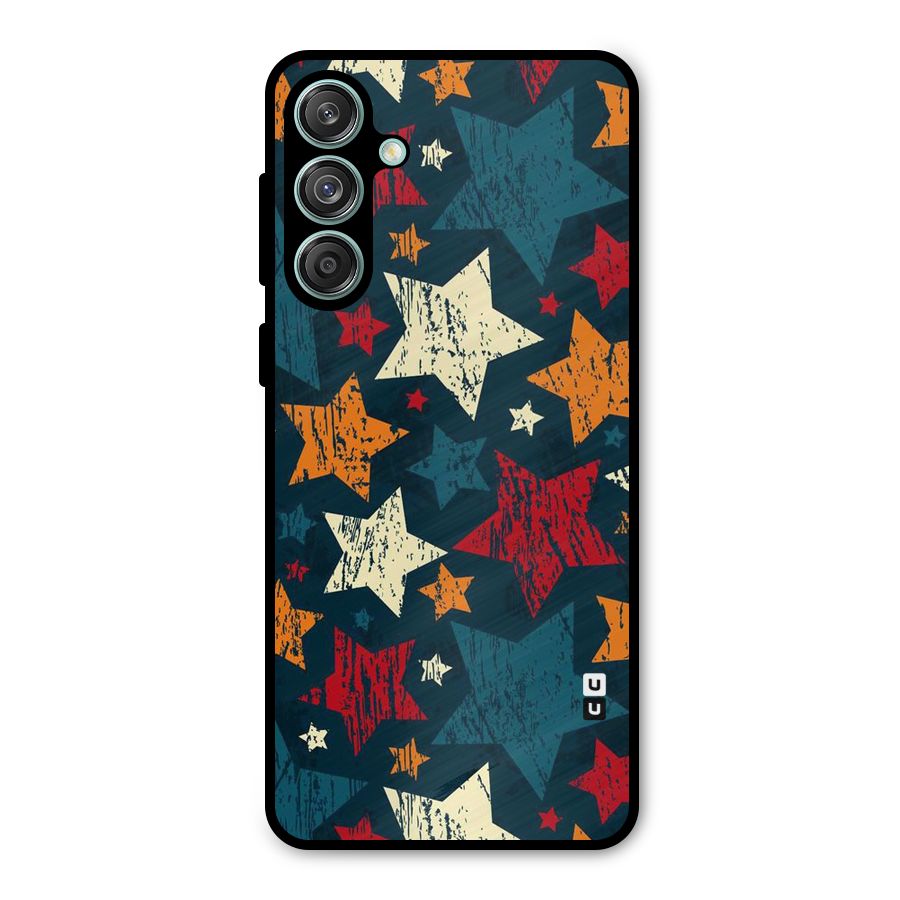 Rugged Star Design Metal Back Case for Galaxy M55 5G
