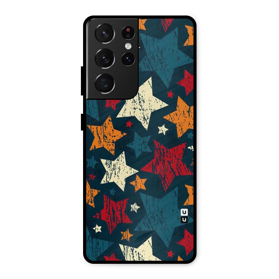 Rugged Star Design Metal Back Case for Galaxy S21 Ultra 5G
