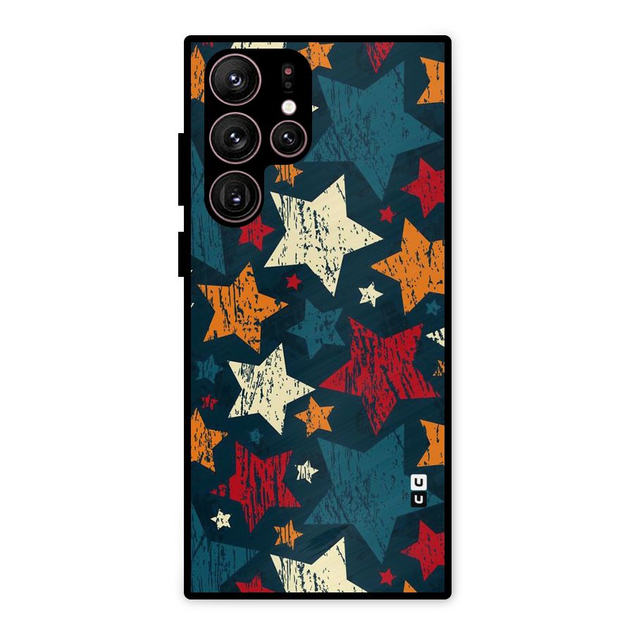 Rugged Star Design Metal Back Case for Galaxy S22 Ultra 5G