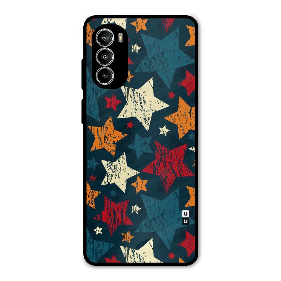 Rugged Star Design Metal Back Case for Moto G52