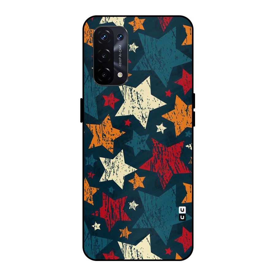 Rugged Star Design Metal Back Case for Oppo A74 5G