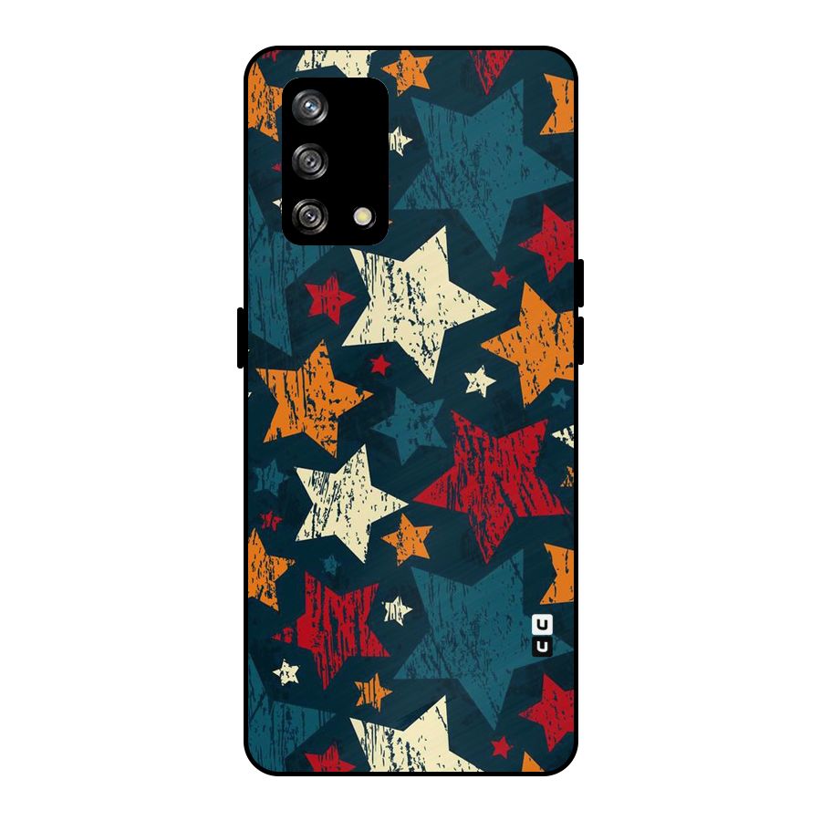 Rugged Star Design Metal Back Case for Oppo F19