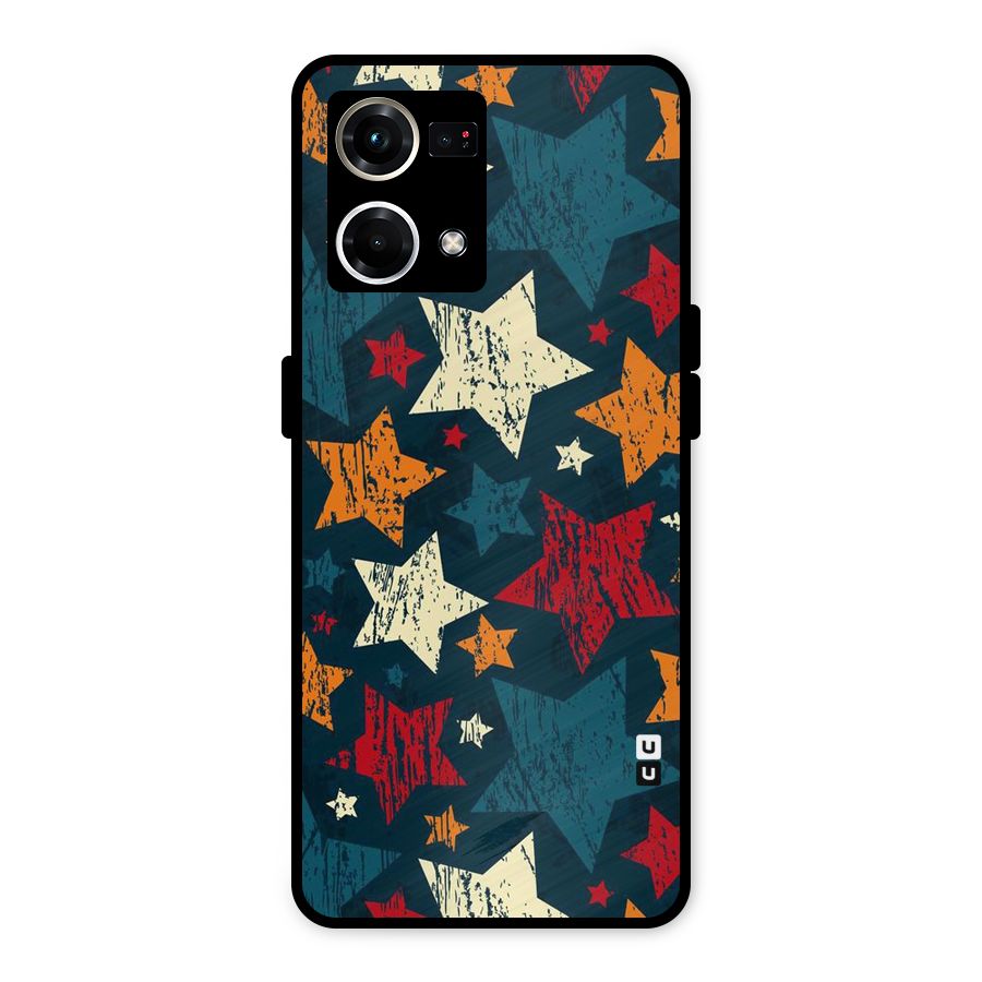 Rugged Star Design Metal Back Case for Oppo F21 Pro 4G