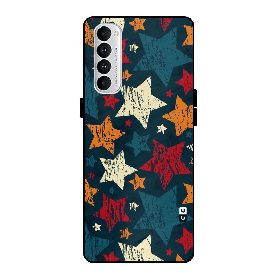 Rugged Star Design Metal Back Case for Oppo Reno4 Pro