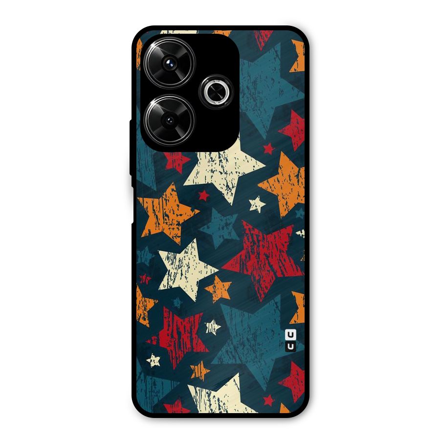 Rugged Star Design Metal Back Case for Poco M6 Plus