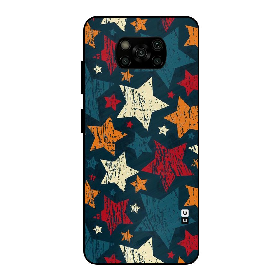 Rugged Star Design Metal Back Case for Poco X3