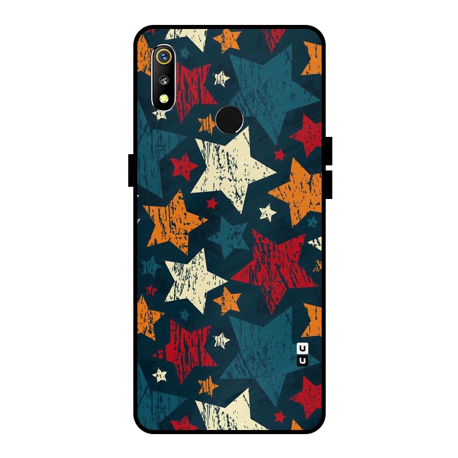 Rugged Star Design Metal Back Case for Realme 3