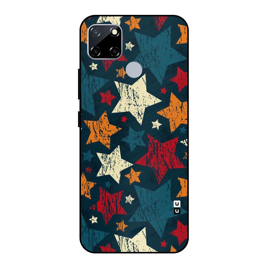 Rugged Star Design Metal Back Case for Realme Narzo 30A