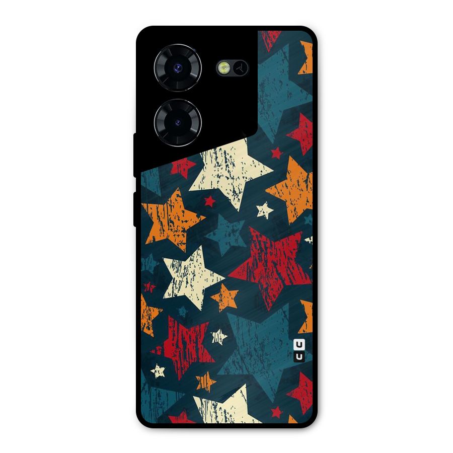 Rugged Star Design Metal Back Case for Tecno Pova 5 Pro 5G