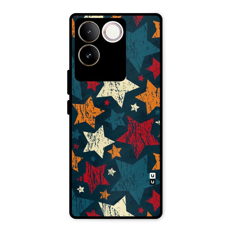 Rugged Star Design Metal Back Case for Vivo T2 Pro