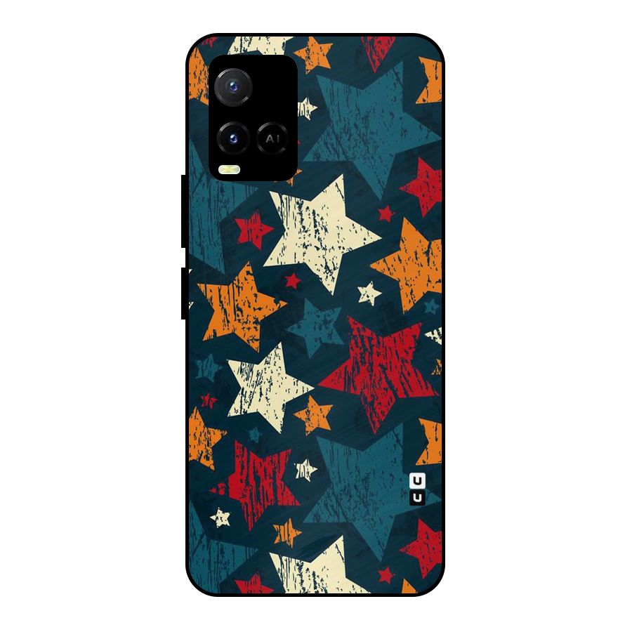 Rugged Star Design Metal Back Case for Vivo Y21A