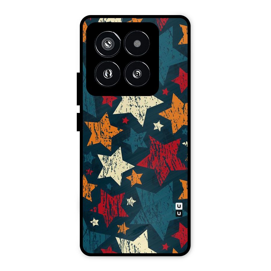 Rugged Star Design Metal Back Case for Xiaomi 14 Pro