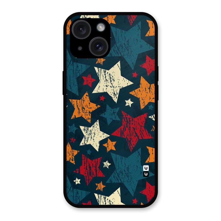 Rugged Star Design Metal Back Case for iPhone 15