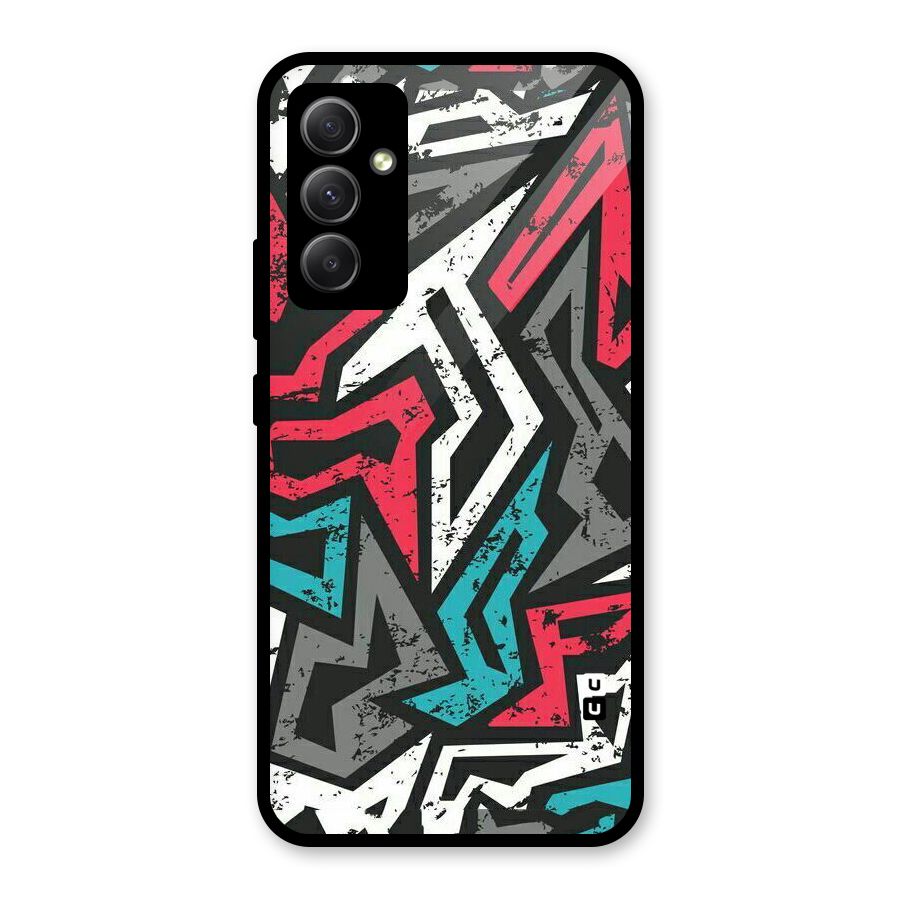 Rugged Strike Abstract Glass Back Case for Galaxy A34