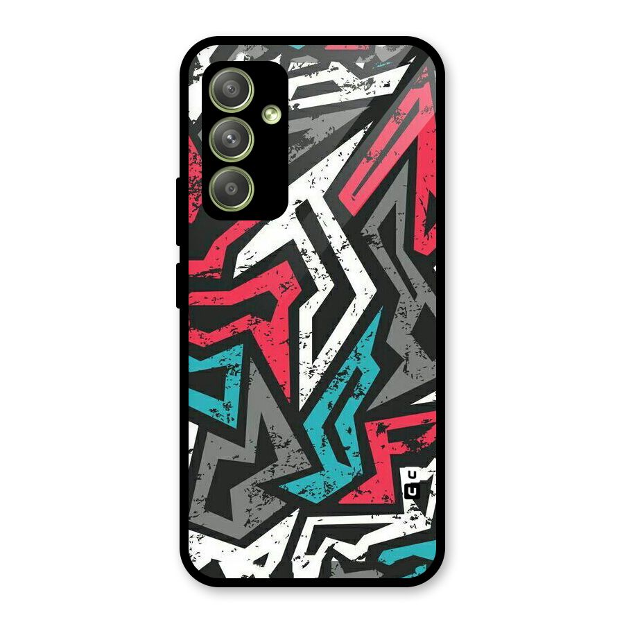 Rugged Strike Abstract Glass Back Case for Galaxy A54