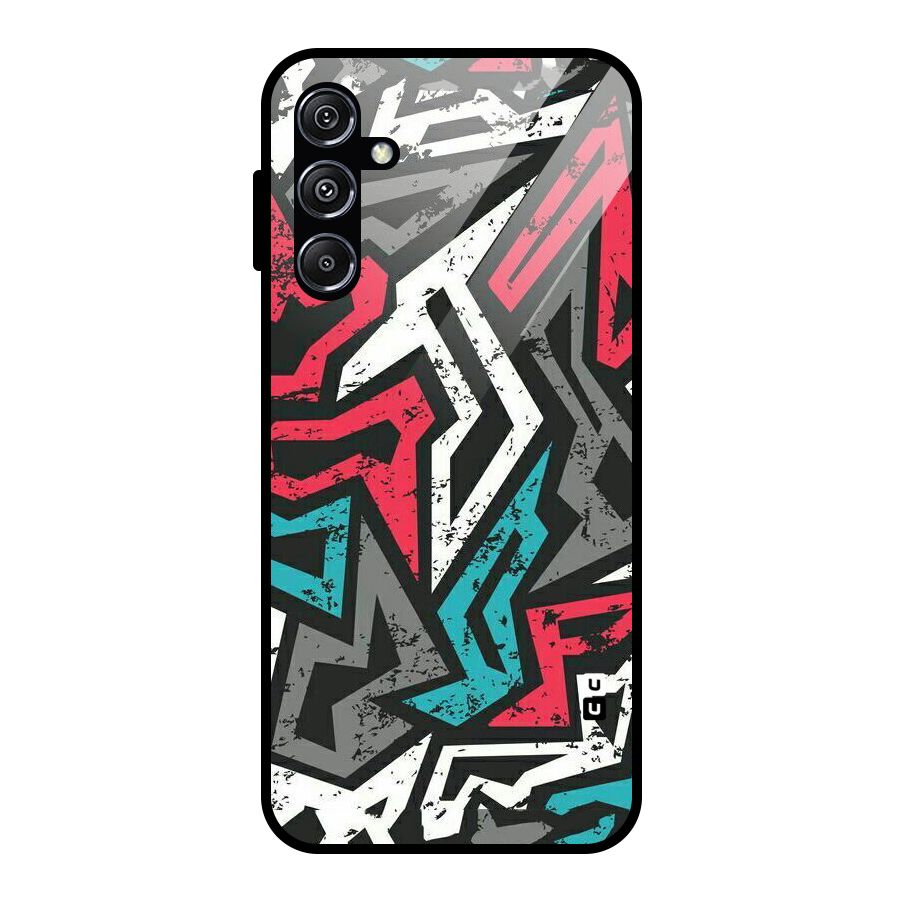 Rugged Strike Abstract Glass Back Case for Galaxy M34 5G