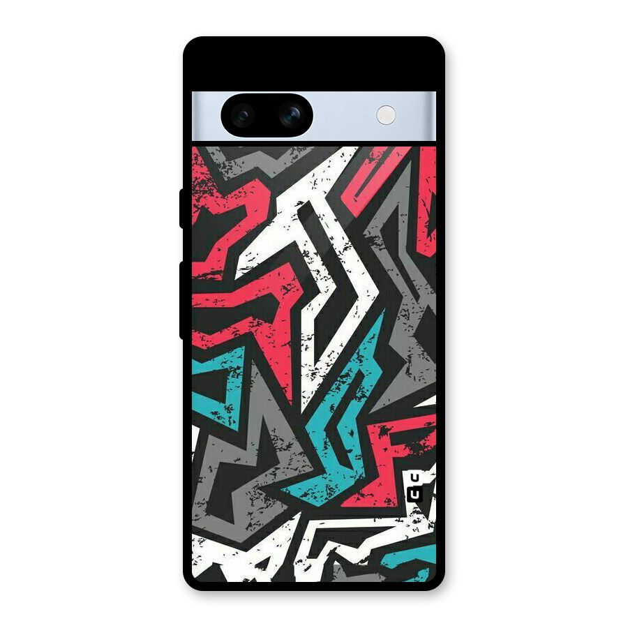 Rugged Strike Abstract Glass Back Case for Google Pixel 7a
