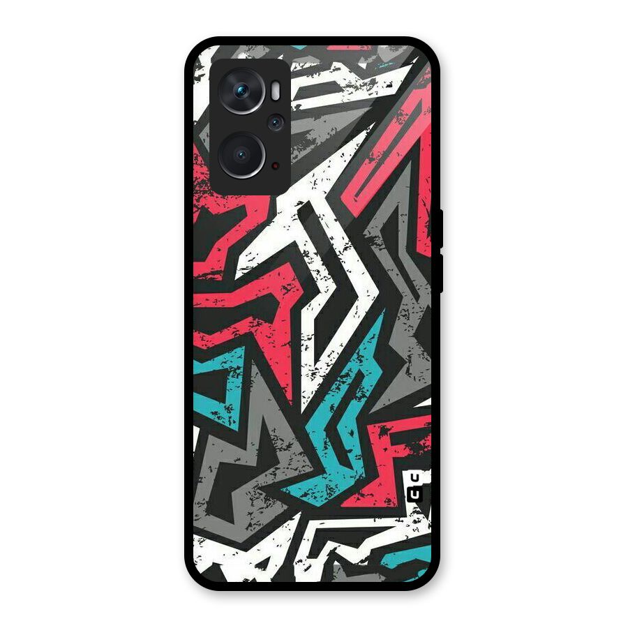 Rugged Strike Abstract Glass Back Case for Oppo K10 4G