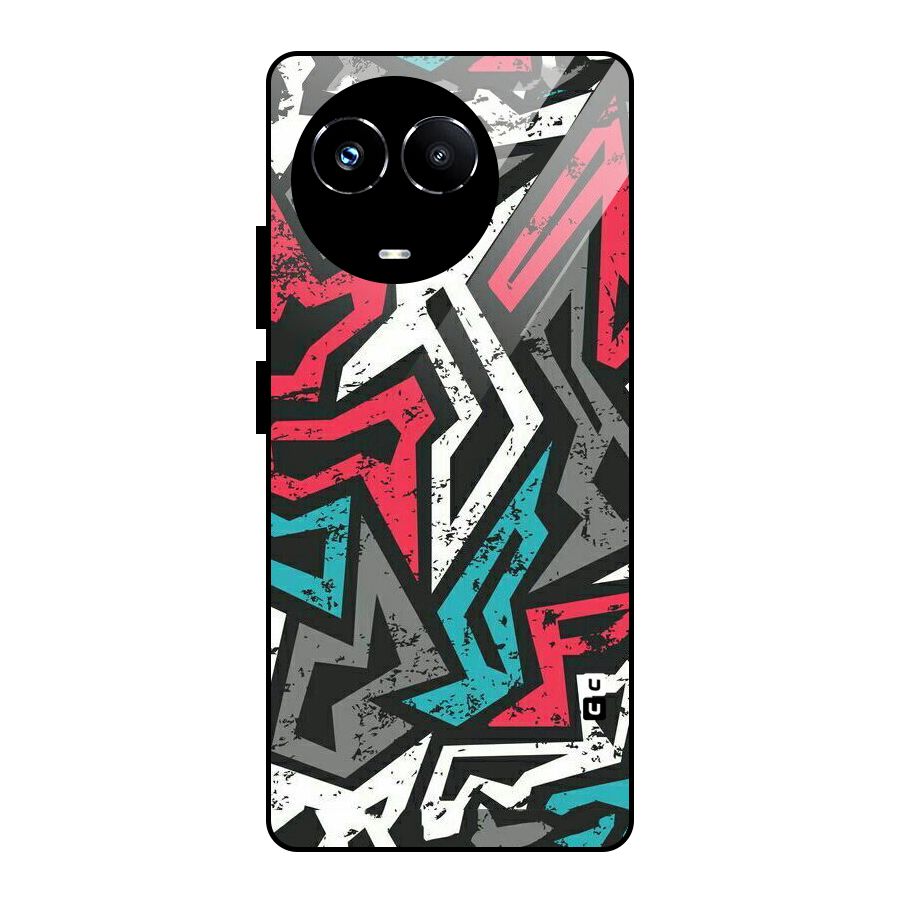 Rugged Strike Abstract Glass Back Case for Realme Narzo 60X