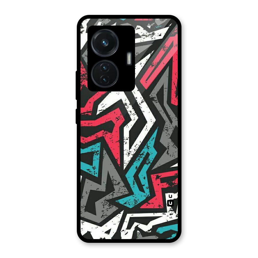 Rugged Strike Abstract Glass Back Case for Vivo T1 44W