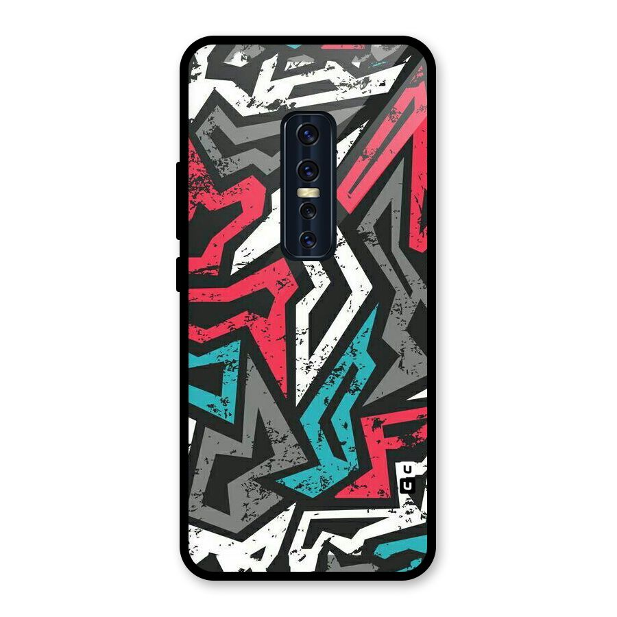 Rugged Strike Abstract Glass Back Case for Vivo V17 Pro