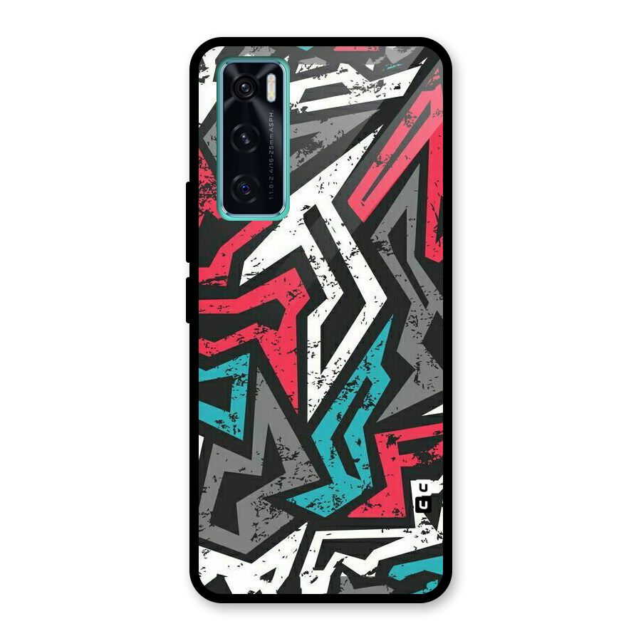 Rugged Strike Abstract Glass Back Case for Vivo V20 SE