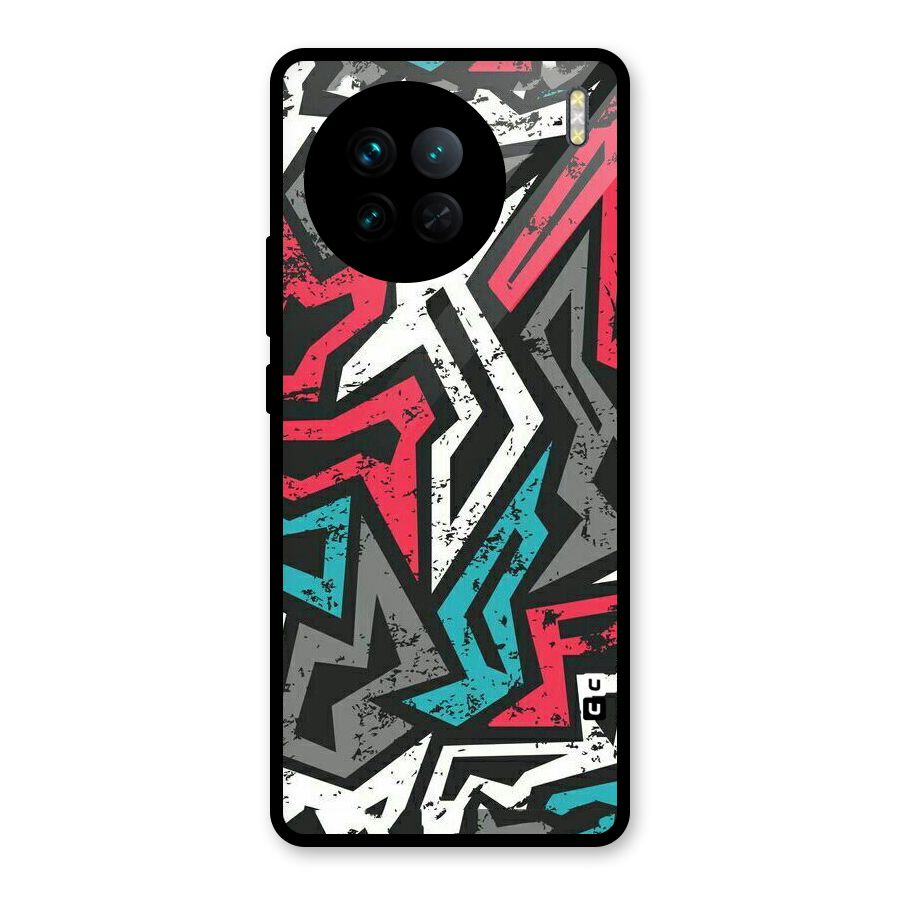Rugged Strike Abstract Glass Back Case for Vivo X90