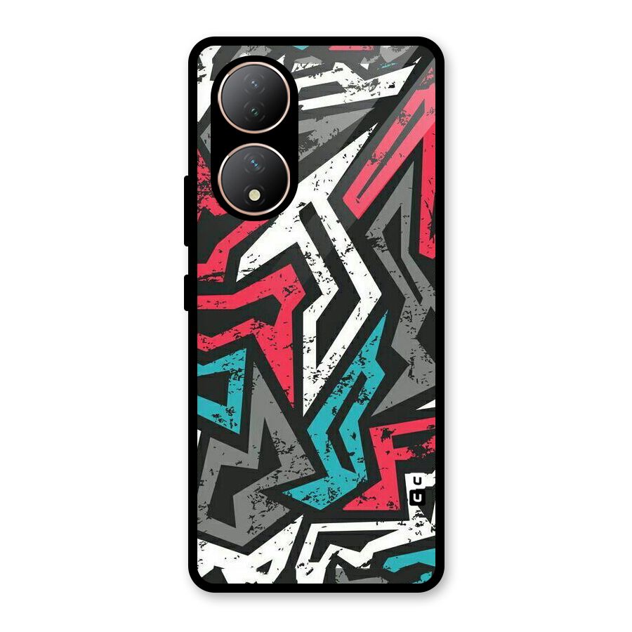 Rugged Strike Abstract Glass Back Case for Vivo Y100A