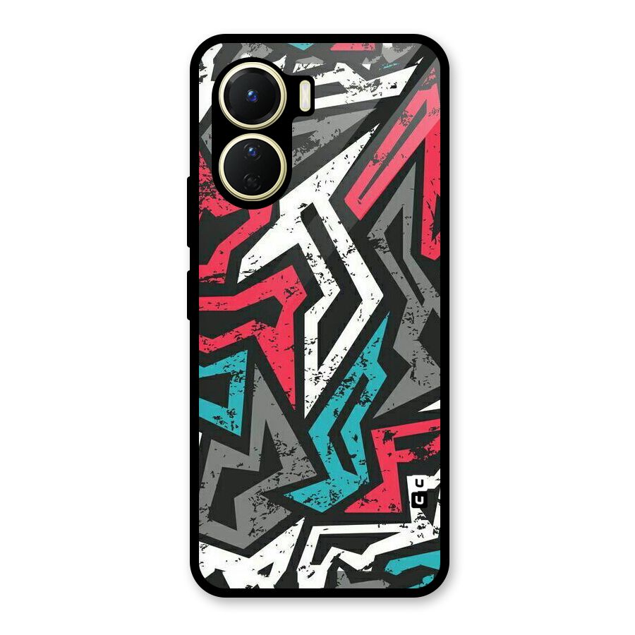 Rugged Strike Abstract Glass Back Case for Vivo Y16