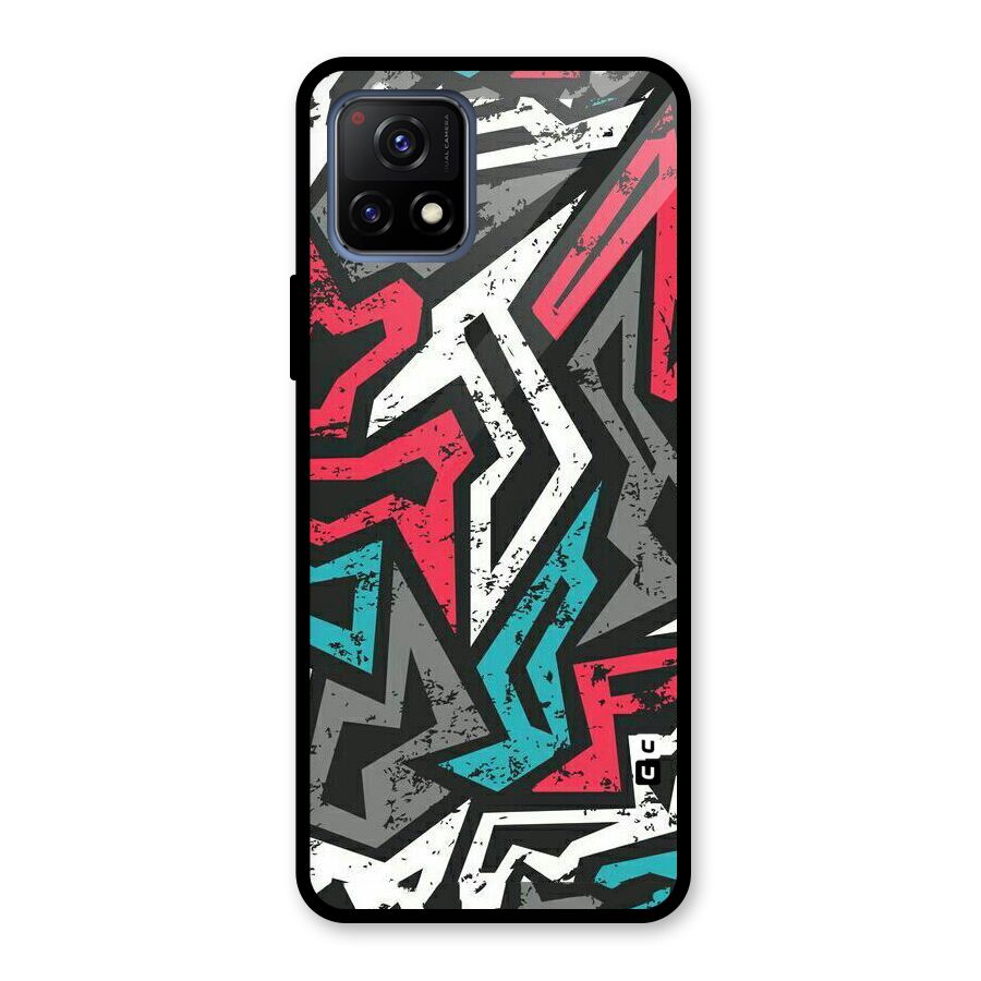 Rugged Strike Abstract Glass Back Case for Vivo Y72 5G